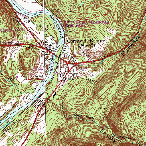 Topographic Map of Cornwall Bridge Pottery, CT