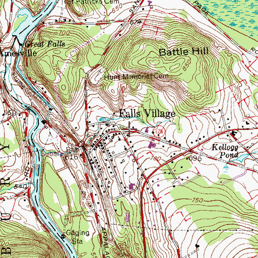 Topographic Map of David M Hunt Library and School Association, CT