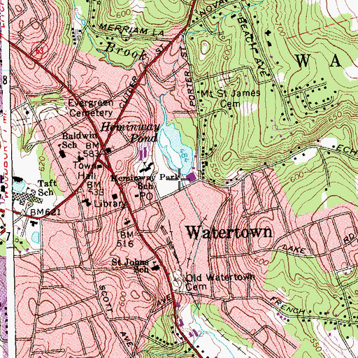 Topographic Map of Delano Field, CT