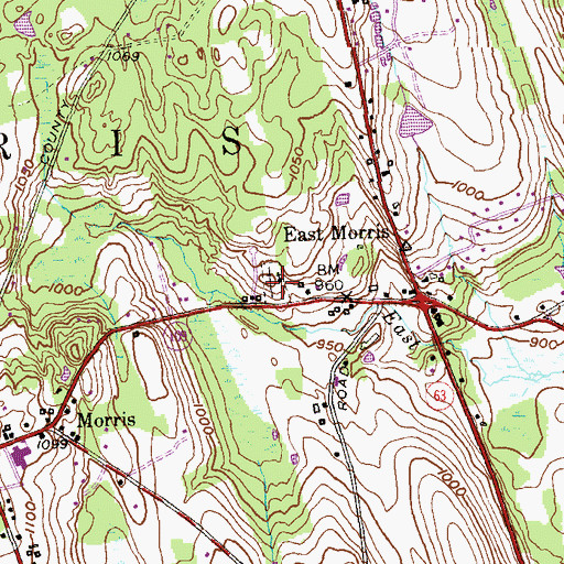 Topographic Map of East Cemetery, CT