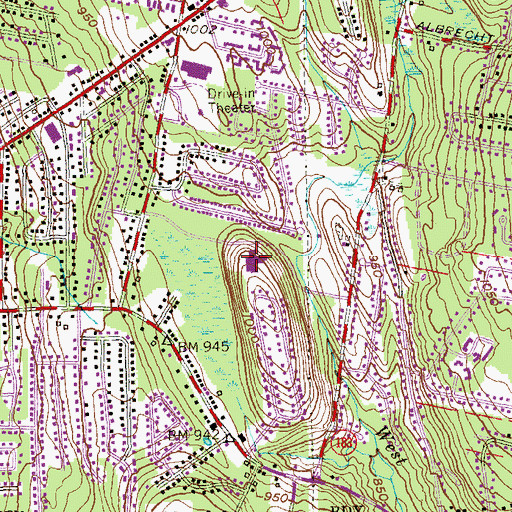 Topographic Map of East Elementary School, CT