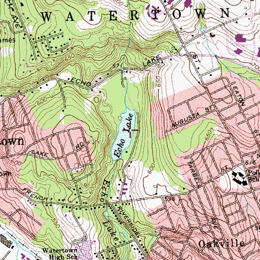 Topographic Map of Echo Lake Park, CT
