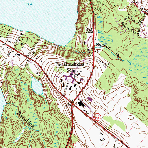 Topographic Map of Edsel Ford Memorial Library, CT
