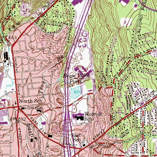 Topographic Map of Elise Besse Park, CT