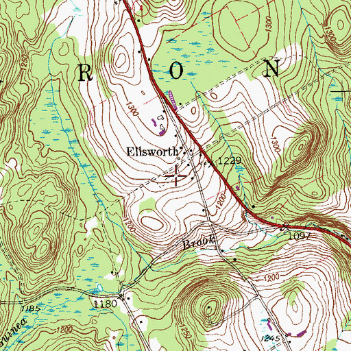 Topographic Map of Ellsworth Cemetery, CT