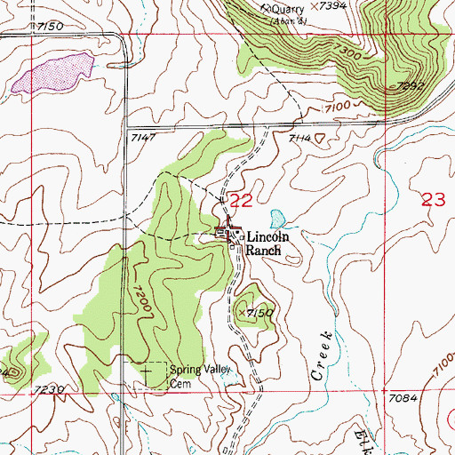 Topographic Map of Lincoln Ranch, CO
