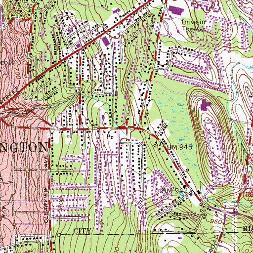 Topographic Map of First Assembly of God Church, CT