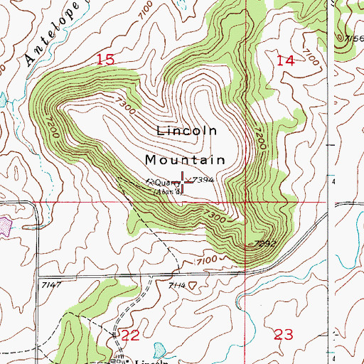 Topographic Map of Lincoln Mountain, CO