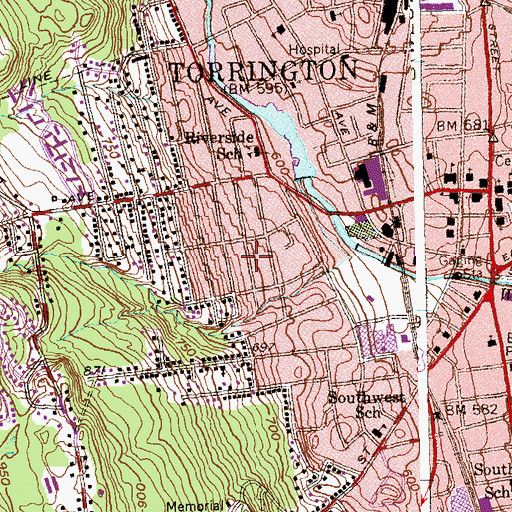 Topographic Map of First Pentecostal Church, CT