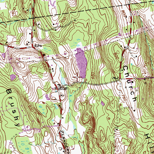Topographic Map of Flanders Nature Center, CT