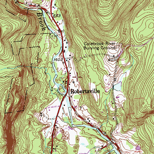 Topographic Map of Colebrook Volunteer Fire Department Forge Station, CT