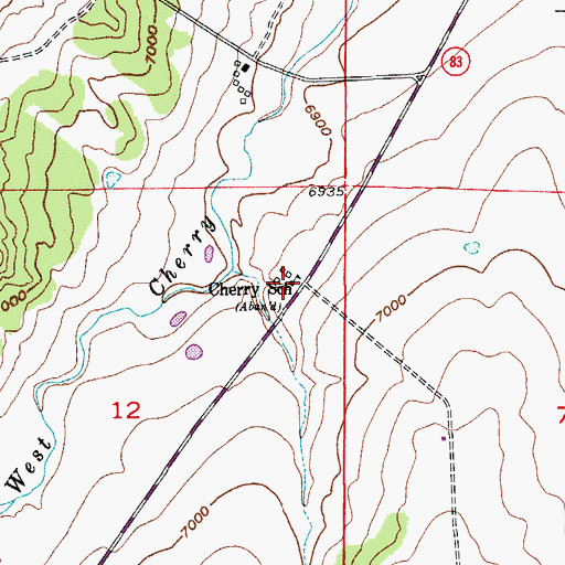 Topographic Map of Cherry School, CO
