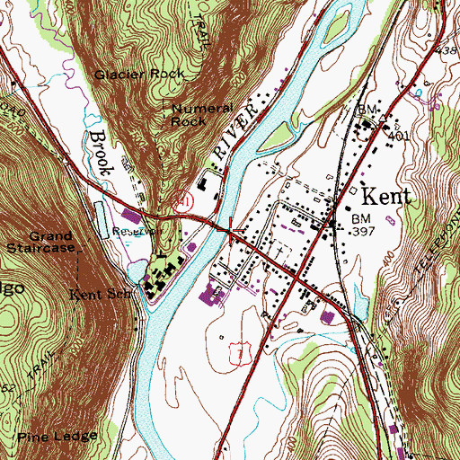 Topographic Map of Fuller Bridge, CT