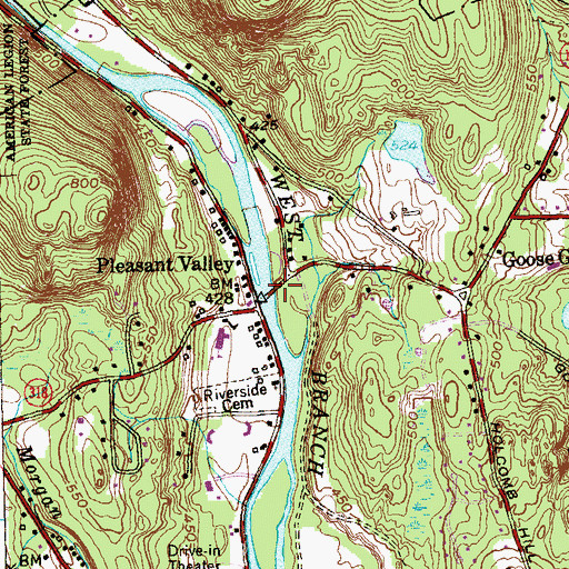 Topographic Map of Gilbert Bridge, CT