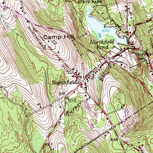 Topographic Map of Gilbert Library, CT