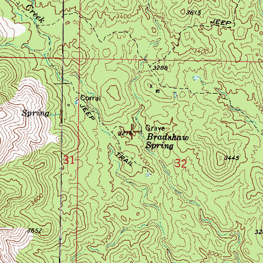 Topographic Map of Bradshaw Spring, AZ