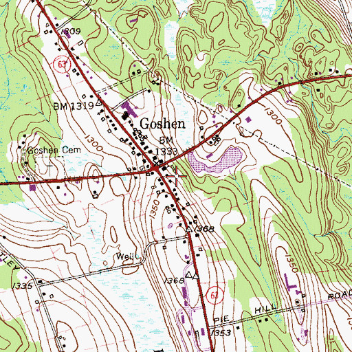 Topographic Map of Goshen Academy (historical), CT