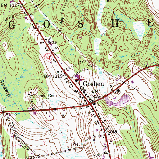 Topographic Map of Goshen Town Offices, CT