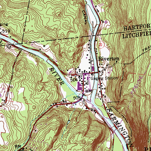 Topographic Map of Gothic Union Episcopal Church, CT