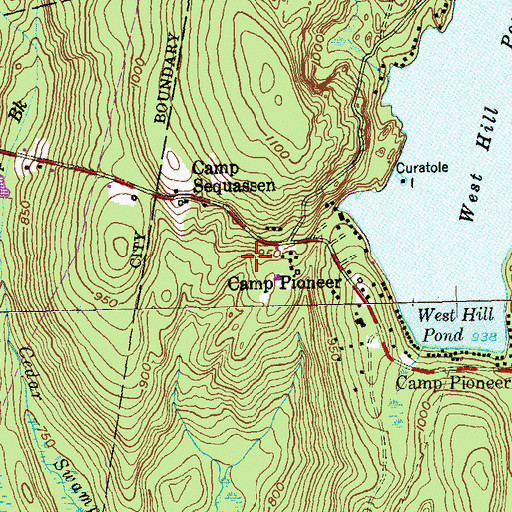 Topographic Map of Greenwoods Industrial Park, CT