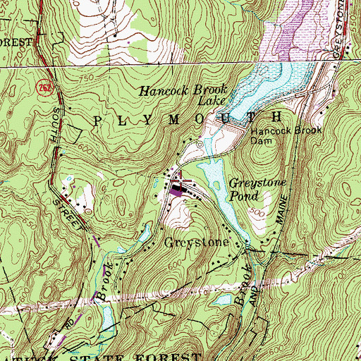 Topographic Map of Greystone Post Office (historical), CT