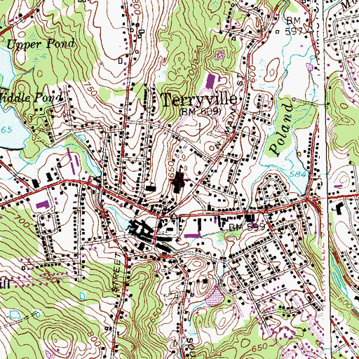 Topographic Map of Harry S Fisher School, CT
