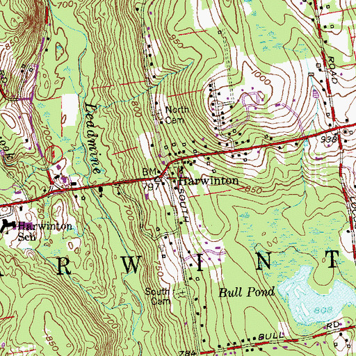 Topographic Map of Harwinton Community Hall, CT