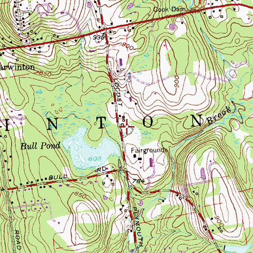 Topographic Map of Harwinton Town Garage, CT