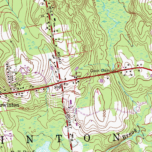 Topographic Map of Harwinton Volunteer Fire Department, CT