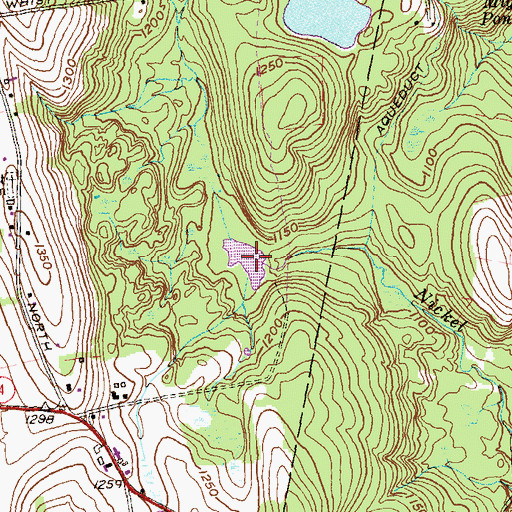 Topographic Map of Hatchaloosie Reservoir, CT