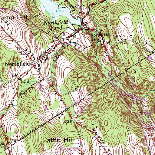 Topographic Map of Hickory Hill, CT