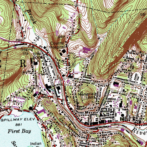 Topographic Map of Hinsdale Elementary School, CT