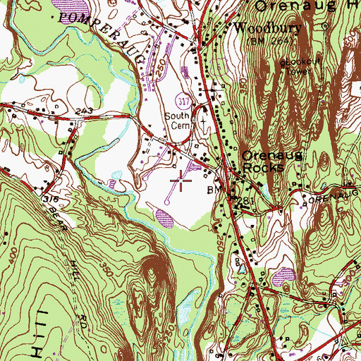Topographic Map of Hollow Park, CT
