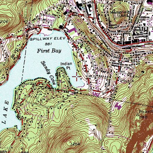 Topographic Map of Hurtbut Cove, CT