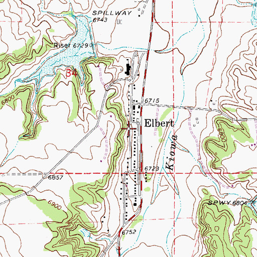 Topographic Map of Elbert, CO