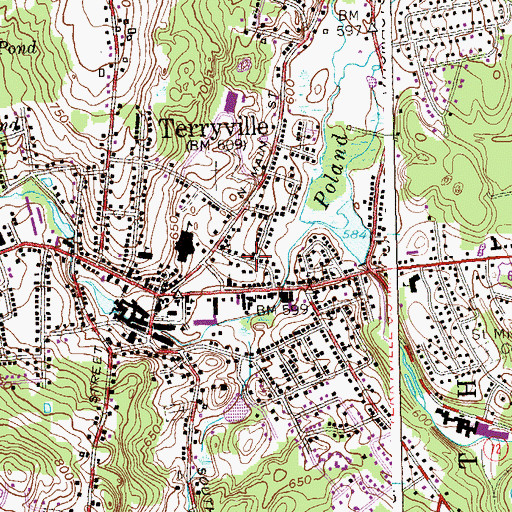 Topographic Map of Immaculate Conception Roman Catholic Church, CT