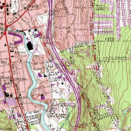 Topographic Map of Interchange 43, CT