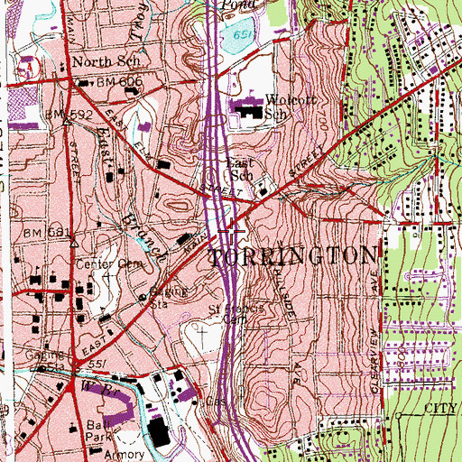 Topographic Map of Interchange 44, CT