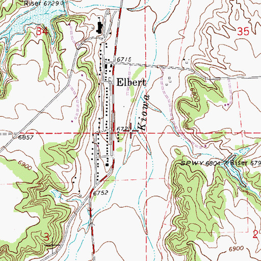 Topographic Map of West Kiowa Creek, CO