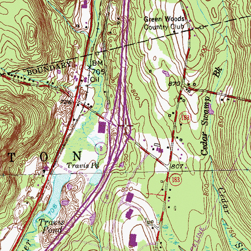 Topographic Map of Interchange 46, CT