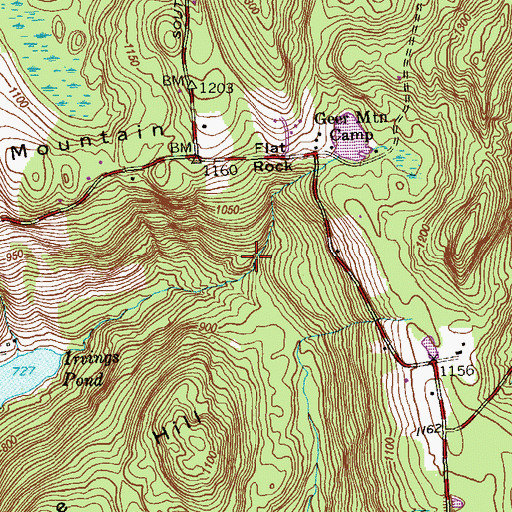 Topographic Map of Iron Mountain Reservation, CT