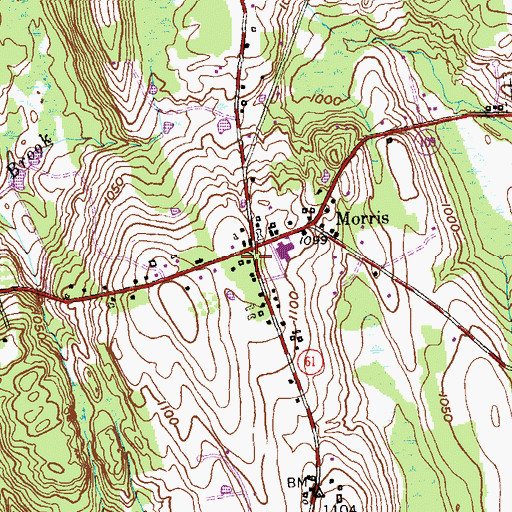 Topographic Map of James Morris Museum, CT