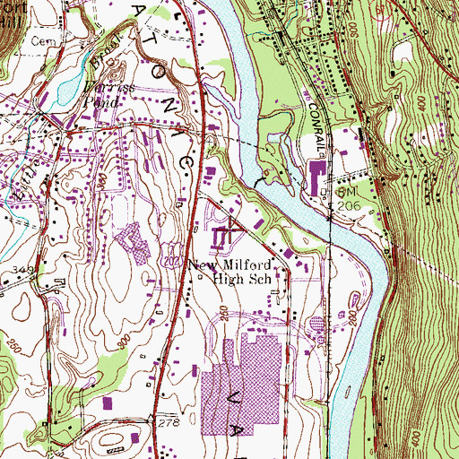 Topographic Map of John Pettibone Elementary School, CT