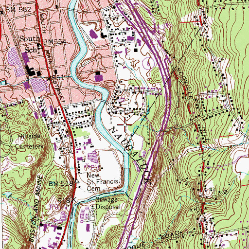Topographic Map of John Toro Sports Complex, CT