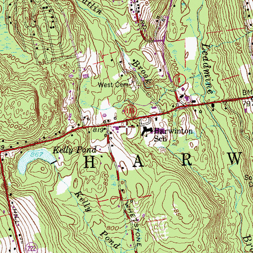 Topographic Map of Kasznay Shopping Center, CT