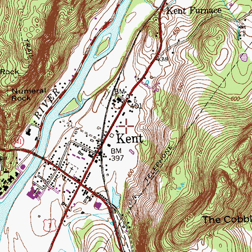 Topographic Map of Kent Green, CT