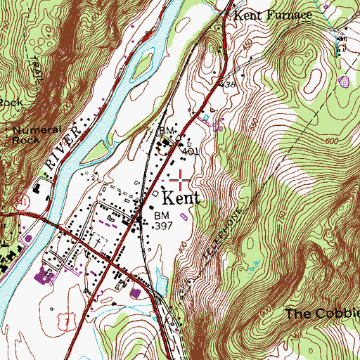 Topographic Map of Kent Green Shopping Center, CT