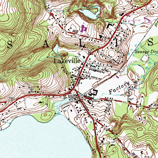 Topographic Map of Lakeview Post Office, CT