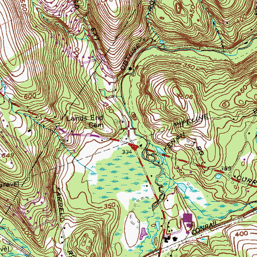 Topographic Map of Lands End School (historical), CT
