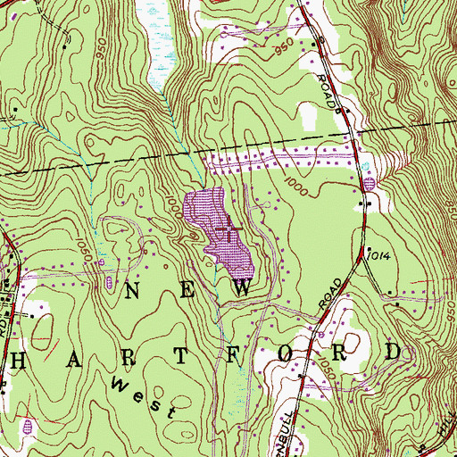 Topographic Map of Laurel Lake, CT